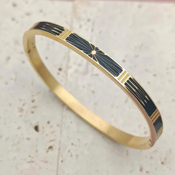 bracelet jonc en acier inoxydable couleur noire