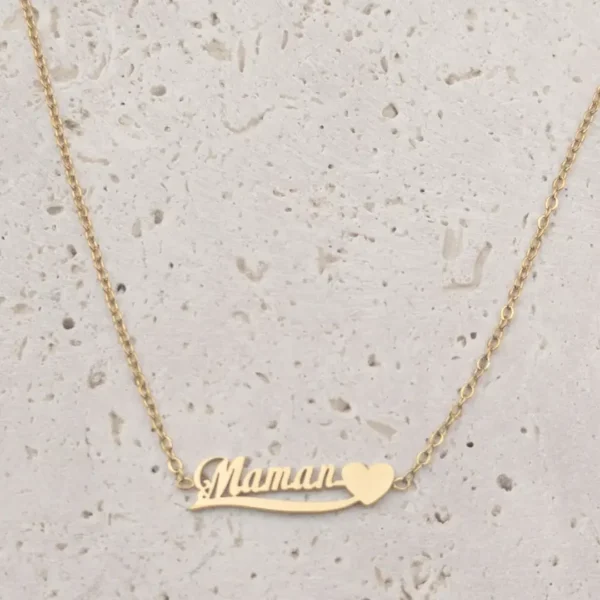 collier en acier inoxydable maman fête des méres