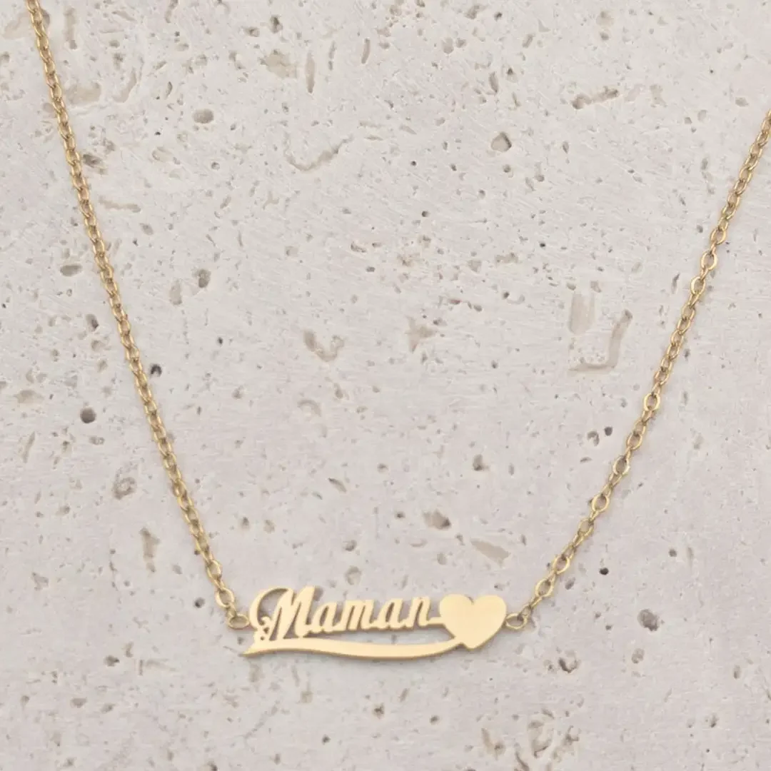 collier en acier inoxydable maman fête des méres