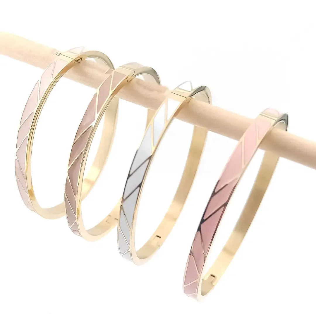 bracelets joncs en acier inoxydable émaillé