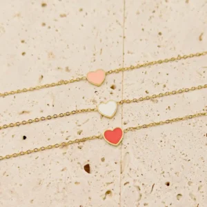 Bracelets Acier Enfant – Design Cœur avec Chaîne Résistante et Moderne