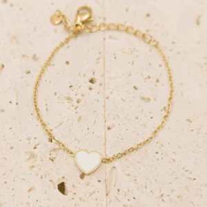 Bracelets Acier Enfant – Design Cœur avec Chaîne Résistante et Moderne
