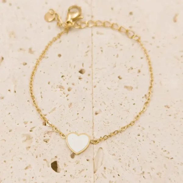 Bracelets Acier Enfant – Design Cœur avec Chaîne Résistante et Moderne