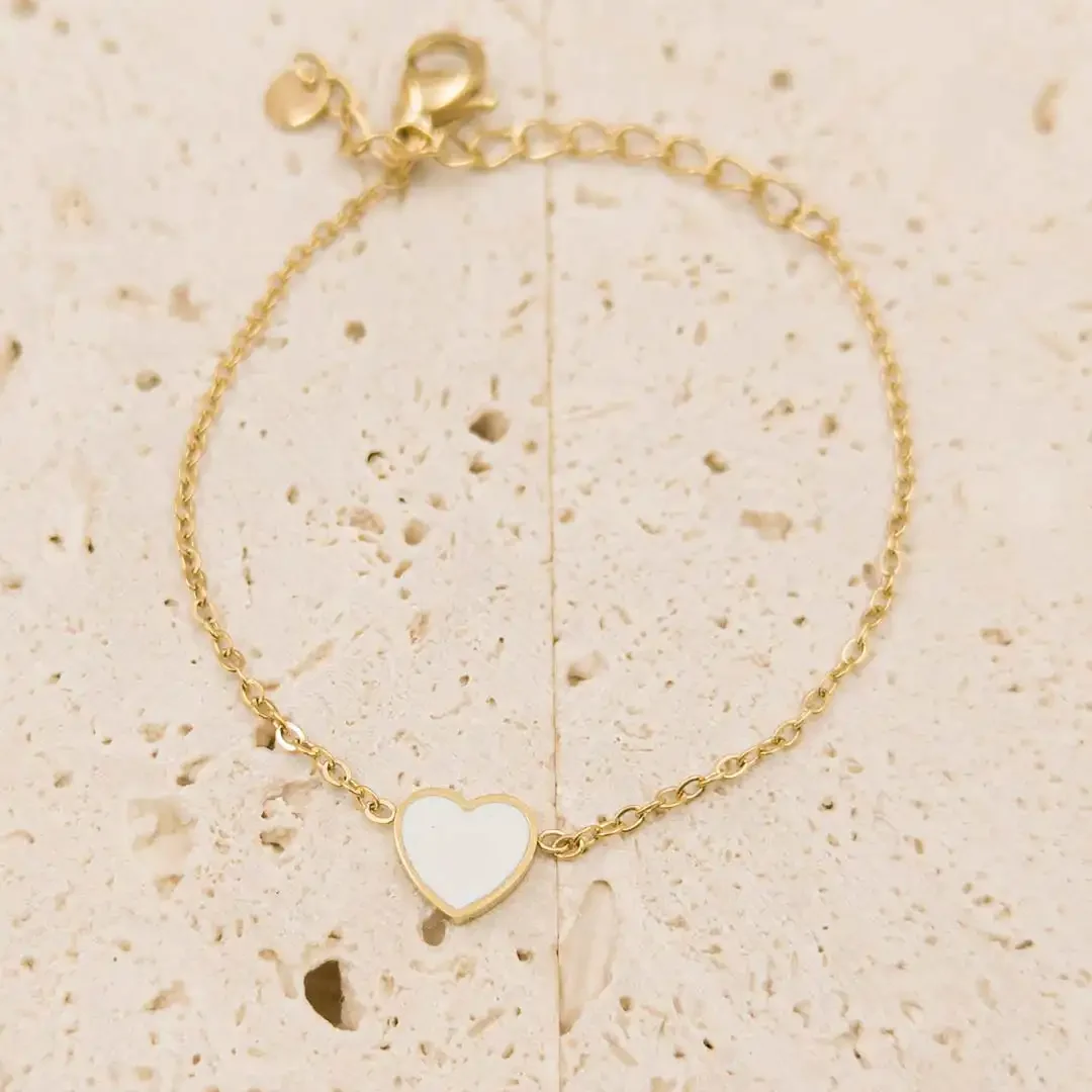Bracelets Acier Enfant – Design Cœur avec Chaîne Résistante et Moderne