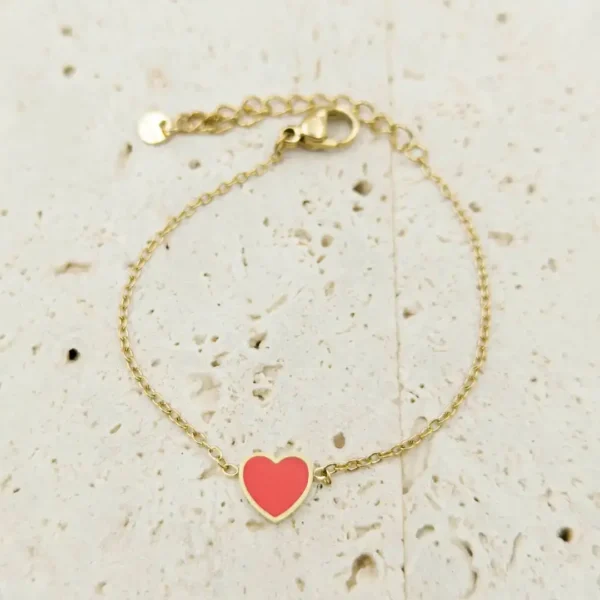 Bracelets Acier Enfant – Design Cœur avec Chaîne Résistante et Moderne