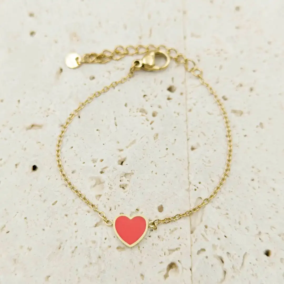 Bracelets Acier Enfant – Design Cœur avec Chaîne Résistante et Moderne