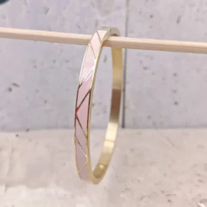 bracelet jonc en acier émaillé coloré pour femme