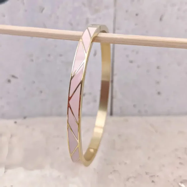bracelet jonc en acier émaillé coloré pour femme