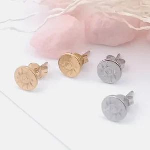 Boucles d’oreilles clous motif soleil en acier inoxydable doré et argenté