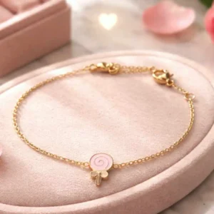 Bracelet enfant acier hypoallergénique fille sucette pastel