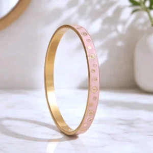 bracelet jonc acier inoxydable rose élégant femme
