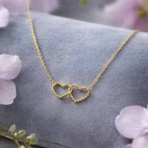 collier cœur acier inoxydable doré femme résistant à l’eau ne noircit pas