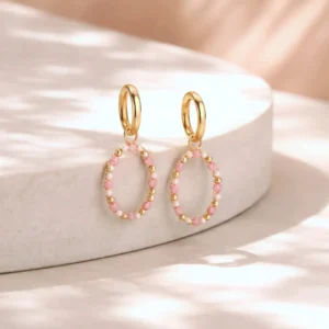 Boucles d oreilles créoles perles bijou femme tendance