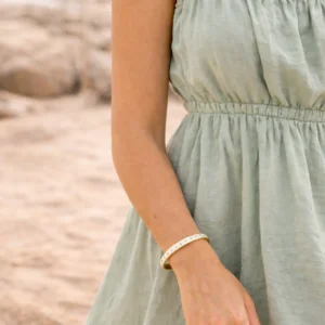 bracelet jonc femme acier inoxydable émaillé coloré blanc