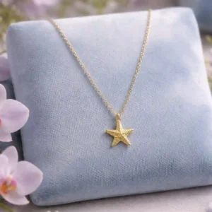 collier étoile doré en acier inoxydable pendentif étoile bijou femme élégant