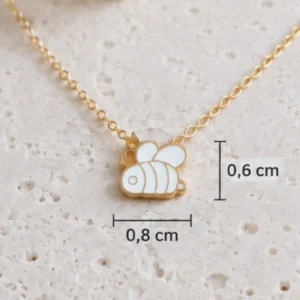 Pendentif abeille en acier inoxydable doré de 0,8 x 0,6 cm