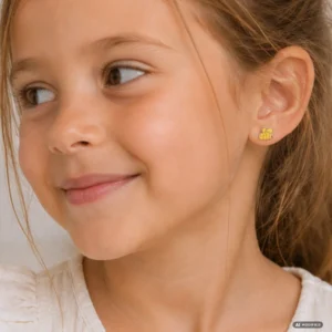 Boucles d'oreilles abeille en acier pour enfant