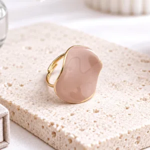 Bague acier émaillée nude ajustable