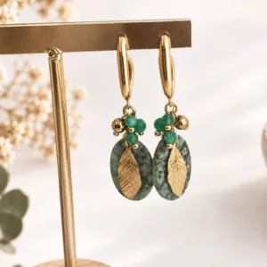 boucles-oreilles-pendantes-pierre-verte-acier-inoxydable